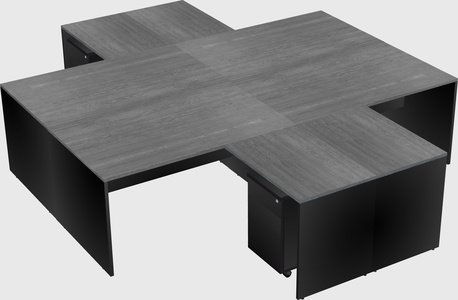 Quad l-shaped office desks