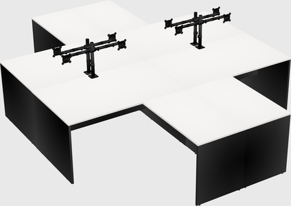 Quad l-shaped office desks