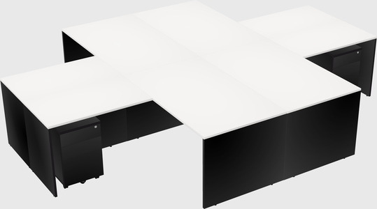 Quad l-shaped office desks