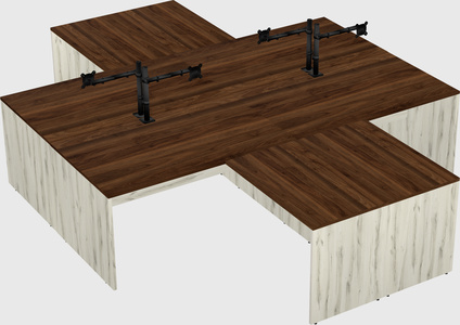 Quad l-shaped office desks