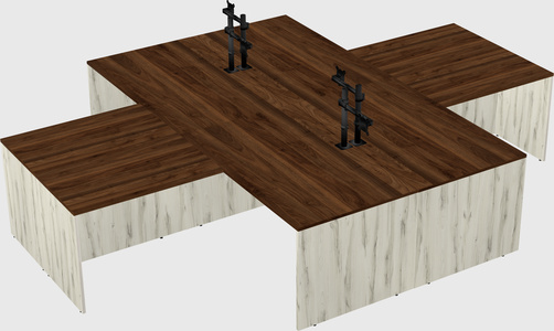 Quad l-shaped office desks