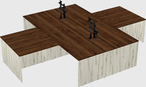 Quad l-shaped office desks
