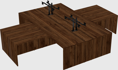 Quad l-shaped office desks