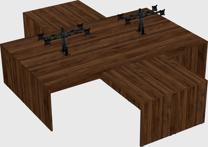 Quad l-shaped office desks