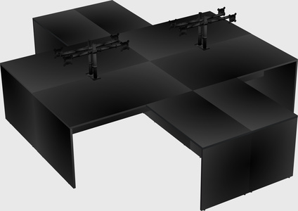 Quad l-shaped office desks