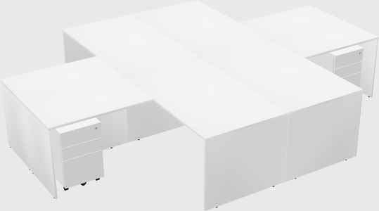 Quad l-shaped office desks