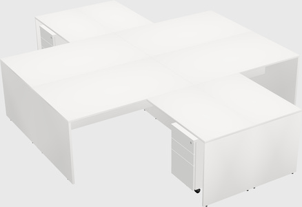 Quad l-shaped office desks