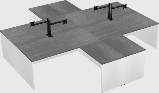 Bureaux de bureau quadruples en forme de l