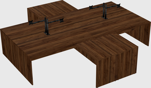 Quad l-shaped office desks