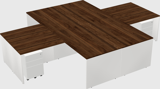 Quad l-shaped office desks