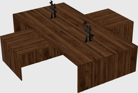 Quad l-shaped office desks
