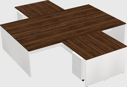 Quad l-shaped office desks