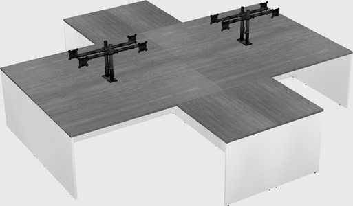 Quad l-shaped office desks
