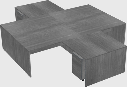 Quad l-shaped office desks