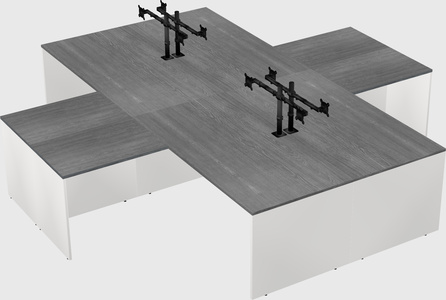 Quad l-shaped office desks