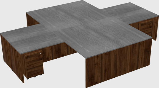 Quad l-shaped office desks