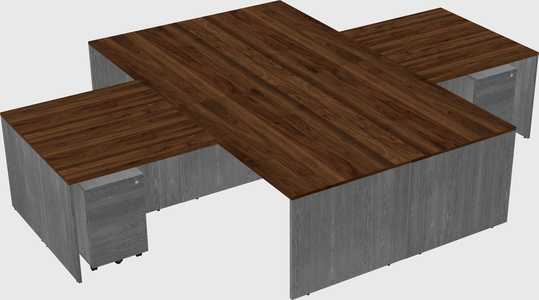 Quad l-shaped office desks