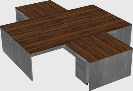 Quad l-shaped office desks