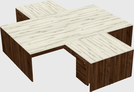 Quad l-shaped office desks