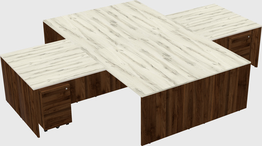 Quad l-shaped office desks