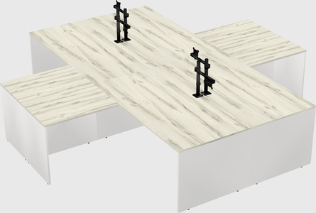 Quad l-shaped office desks