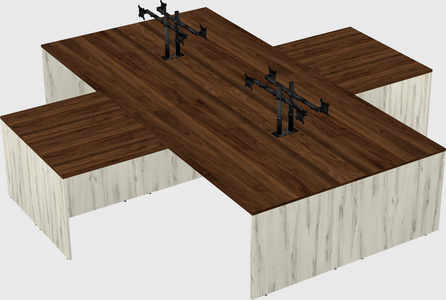 Quad l-shaped office desks