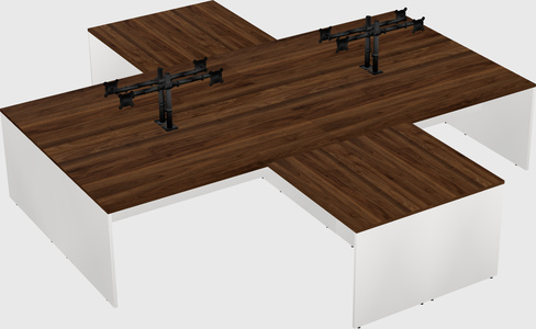 Quad l-shaped office desks