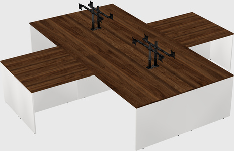 Quad l-shaped office desks