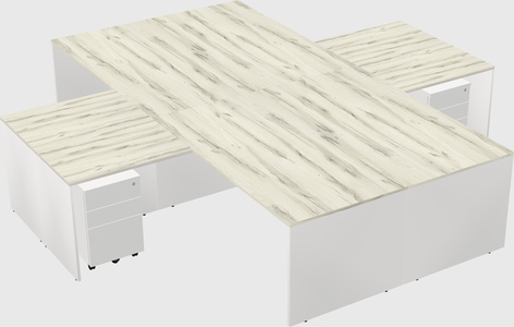 Quad l-shaped office desks
