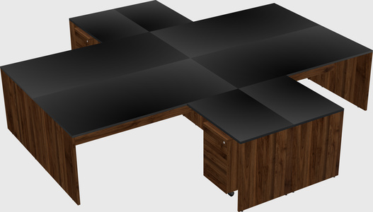 Quad l-shaped office desks