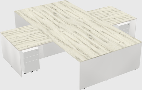 Quad l-shaped office desks