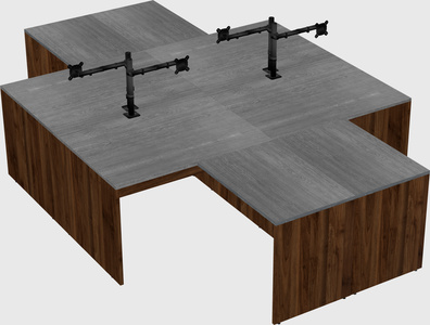 Quad l-shaped office desks