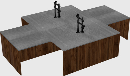 Quad l-shaped office desks