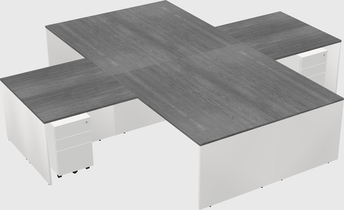 Quad l-shaped office desks