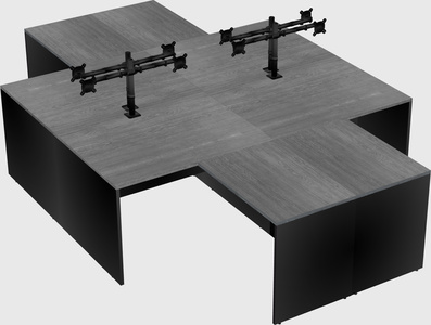 Quad l-shaped office desks