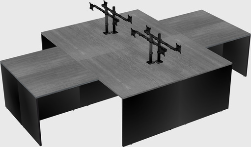 Quad l-shaped office desks
