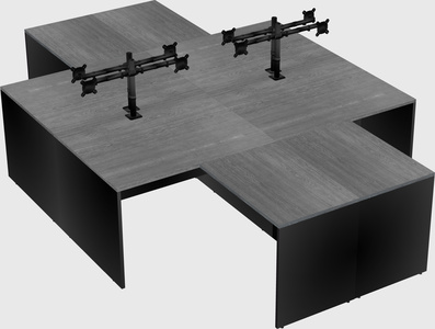 Quad l-shaped office desks