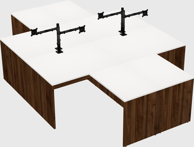 Quad l-shaped office desks