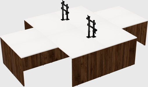 Quad l-shaped office desks
