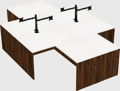 Quad l-shaped office desks