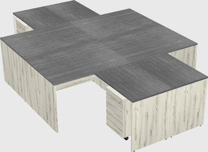 Quad l-shaped office desks