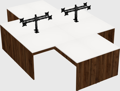Quad l-shaped office desks