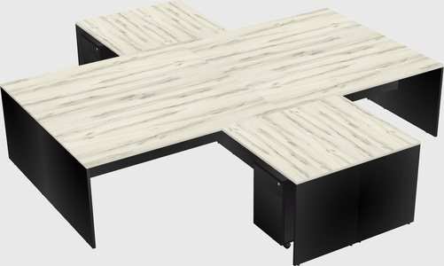 Quad l-shaped office desks