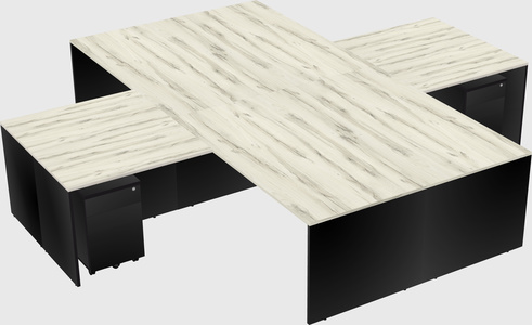 Quad l-shaped office desks