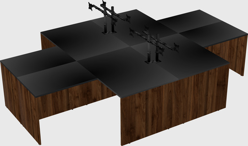 Quad l-shaped office desks