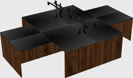 Quad l-shaped office desks