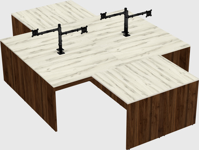 Quad l-shaped office desks