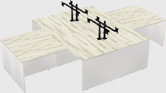 Quad l-shaped office desks