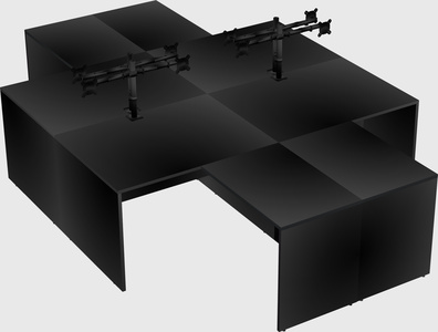 Quad l-shaped office desks