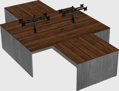 Quad l-shaped office desks